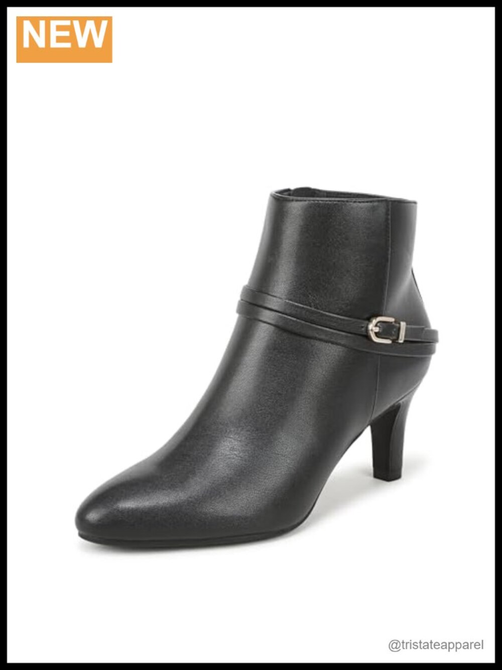 LifeStride Guild 4 Ankle Booties Women's Faux Leather Zip Closure 2.75" Heel